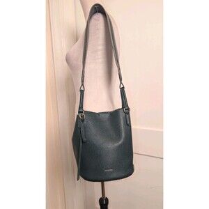 Louis Quatorze Mini Bucket Shoulder Tote Bag-Evergreen-Wide Canvas Strap-Vegan